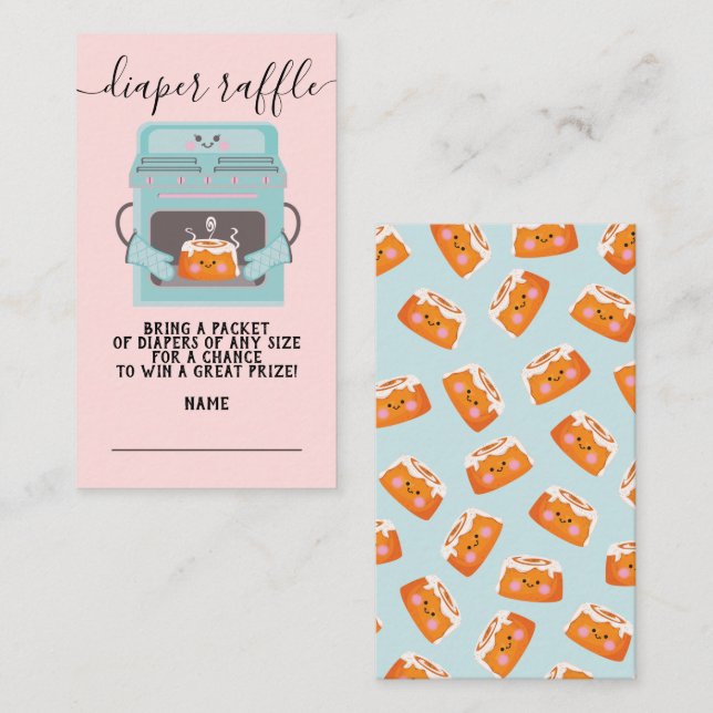 Kleine Brötchen im Ofen Windelwickel Begleitkarte (Vorne/Hinten)