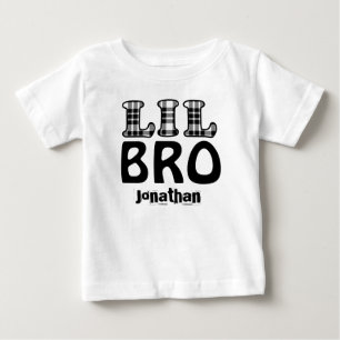 KLEINE BROTHER Kariert Letters Individuelle Name V Baby T-shirt