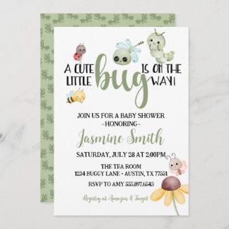 Kleine Bug Baby Shower Insect Raupe Einladung
