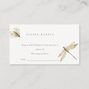 Kleine Bug Dragonfly Windel Raffle Babydusche Begleitkarte