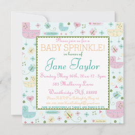 Kleine Buggy Baby Sprinkle Einladung