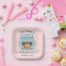 Kleine Bun in der Oven Junge oder Mädchen Babydusc Pappteller