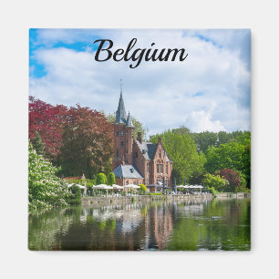 Kleine Burg am See in Brügge, Belgien Magnet