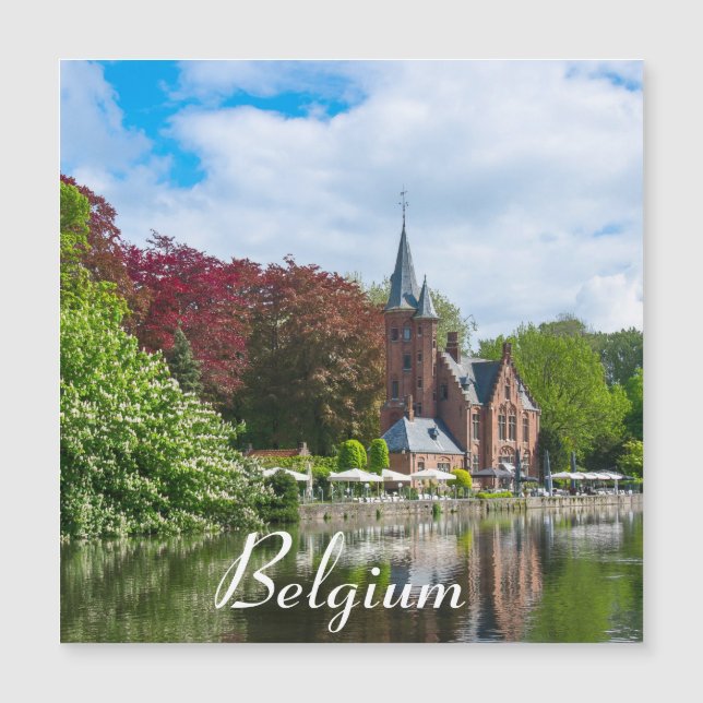 Kleine Burg am See in Brügge, Belgien Magnet (Vorderseite)