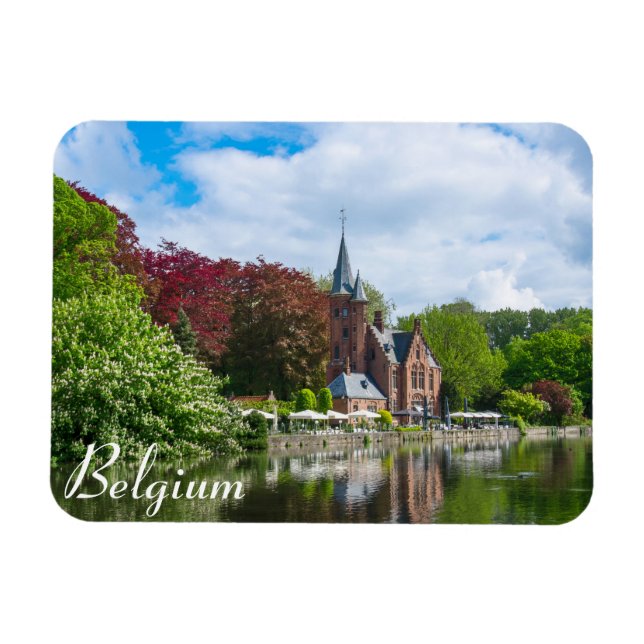 Kleine Burg am See in Brügge, Belgien Magnet (Horizontal)