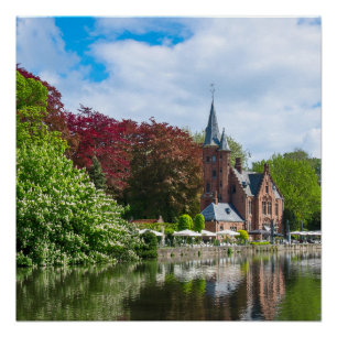 Kleine Burg am See in Brügge, Belgien Poster