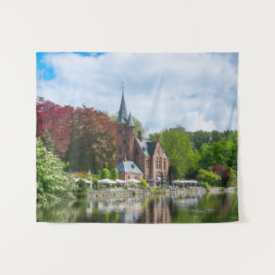 Kleine Burg am See in Brügge, Belgien Wandteppich