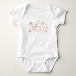 Kleine Buterfly Blush Pink Floral Girl Babydusche Baby Strampler