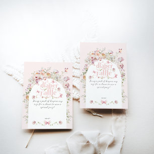 Kleine Buterfly Blush Pink Floral Girl Babydusche Begleitkarte