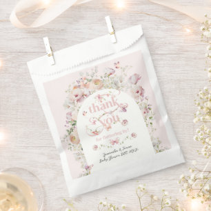 Kleine Buterfly Blush Pink Floral Girl Babydusche Geschenktütchen