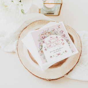 Kleine Buterfly Blush Pink Floral Girl Babydusche Serviette