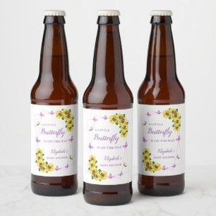 Kleine Butterfly Baby Dusche Bierflaschenetikett