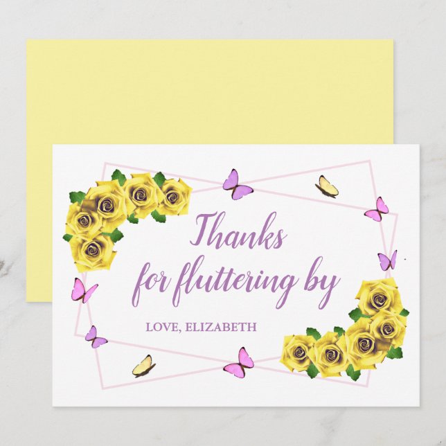 Kleine Butterfly Baby Dusche Dankeskarte (Vorne/Hinten)