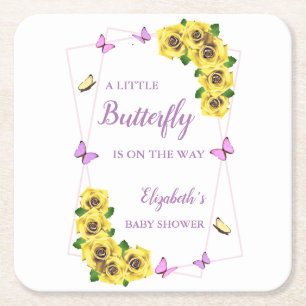 Kleine Butterfly Baby Dusche Rechteckiger Pappuntersetzer