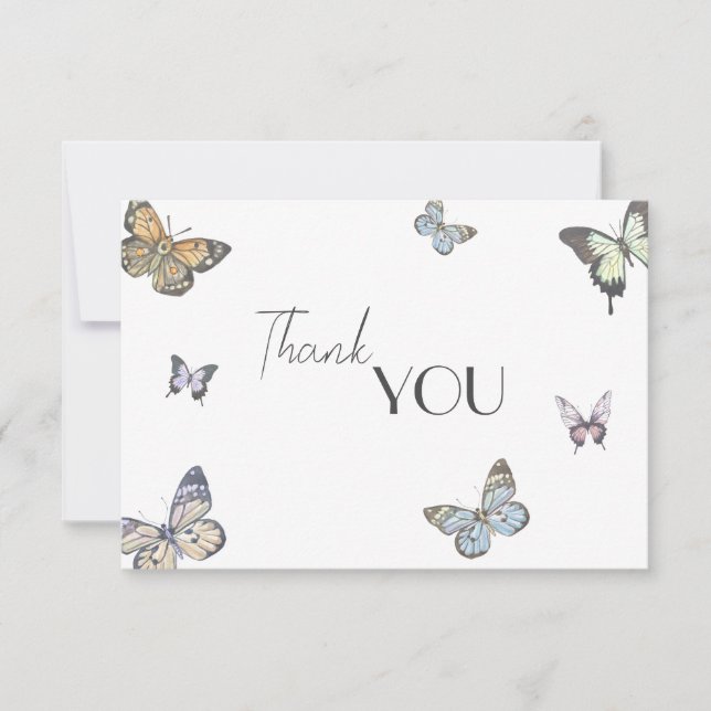 Kleine Butterfly-Babydusche Dankeskarte (Vorderseite)