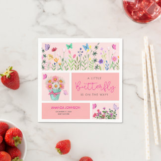 Kleine Butterfly ist ihr Niedlicher Whimsikrosa Serviette