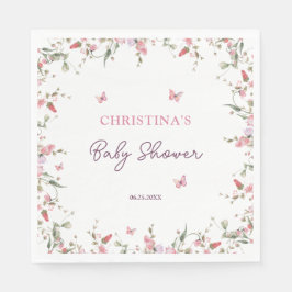 Kleine Butterfly Wasserfarbe Babydusche Serviette