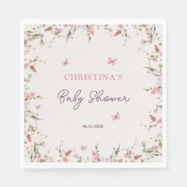 Kleine Butterfly Wasserfarbe Babydusche Serviette