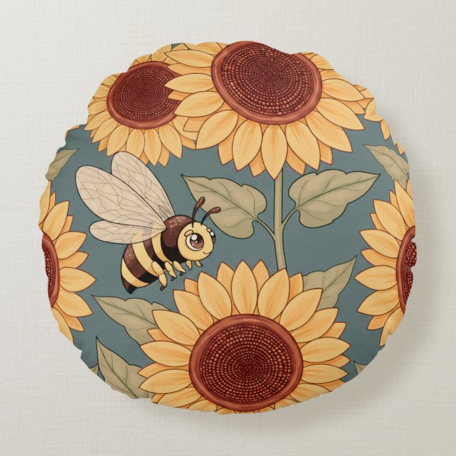 Kleine Buzzers Rundes Kissen (Vorderseite)