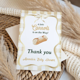 Kleine Cannoli Neutrales Beige Italienische Babypa Dankeskarte