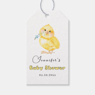 Kleine Chick Floral Baby Dusche Geschenkanhänger