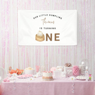 Kleine chinesische Teigtasche Erste Geburtstagsfei Banner