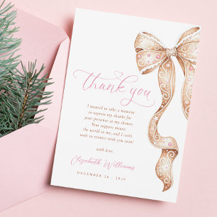 Kleine Cookie Bow Baby Dusche Danke Karte