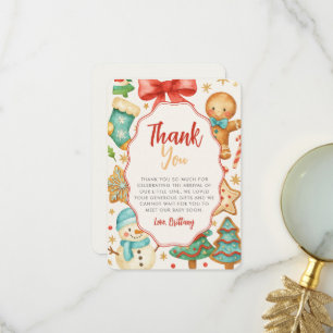 Kleine Cookie Weihnachtsdusche Dankeskarte