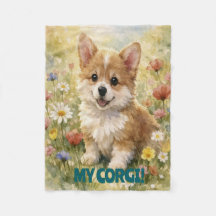 Kleine Corgi individuell gestaltete Decke