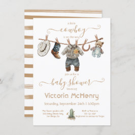 Kleine Cowboy Baby Boy Clothesline Baby Dusche Einladung