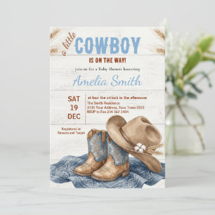 Kleine Cowboy-Baby-Party Einladung