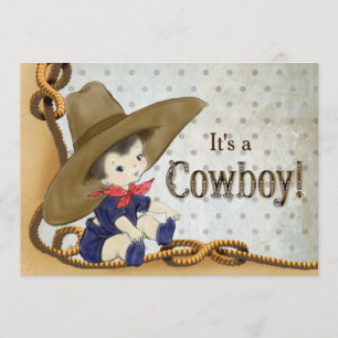 Kleine Cowboy-Baby-Party Einladung