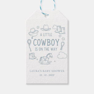 Kleine Cowboy-Baby-Party Geschenkanhänger