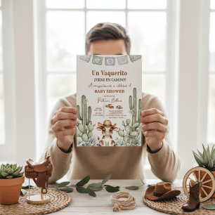 kleine Cowboy-Baby-Party Vaquerito Viene Camino Einladung