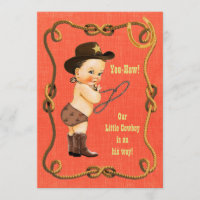 Kleine Cowboy-Babydusche Brünett