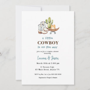 Kleine Cowboy-Babydusche Einladung