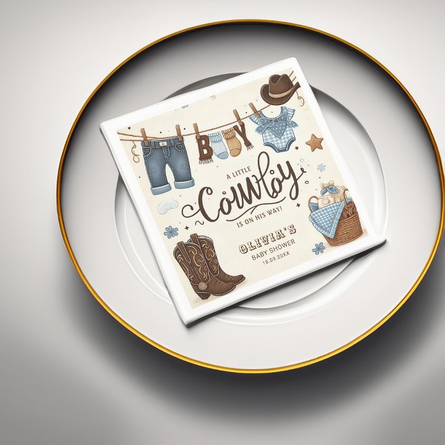 Kleine Cowboy-Babydusche Napkins Serviette (Von Creator hochgeladen)