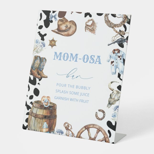 Kleine Cowboy-Babydusche Sockelschild (Vorderseite)