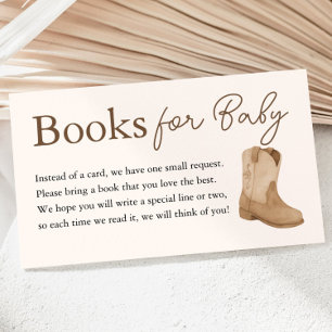 Kleine Cowboy-Bücher für Babydusche Begleitkarte