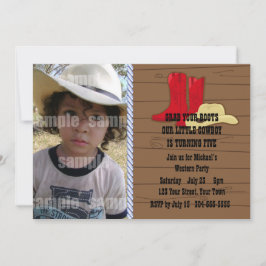 Kleine Cowboy-Geburtstagsparty Einladung
