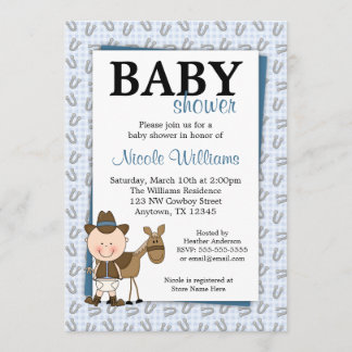 Kleine Cowboy-Hufeisen-Babyparty-Einladungen Einladung