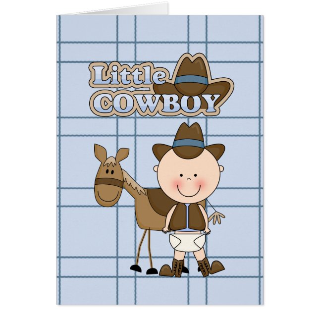 Kleine Cowboy-Karte BabyShower, neues Baby, (Vorne)