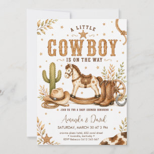 Kleine Cowboy-Schaukelpferd-Baby-Party Einladung