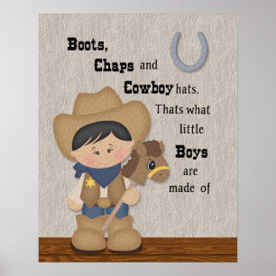 Kleine Cowboy-Stiefel und Chaps Wordart Poster
