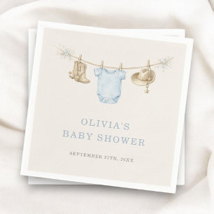 Kleine Cowboy-Wäscheleine-Baby-Shower-Party Serviette