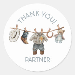 Kleine Cowboy-Wäscheleine Bücher für Baby Runder Aufkleber