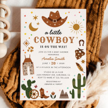 Kleine Cowboy Western-Baby-Shower-Einladung