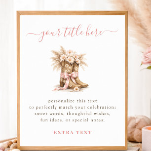 Kleine Cowgirl-Baby-Party - Erstelle Dein eigenes  Poster