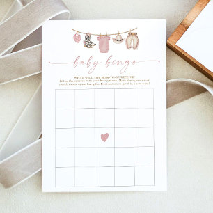 Kleine Cowgirl-Baby-Shower-Bingo-Spielkarte Einladung