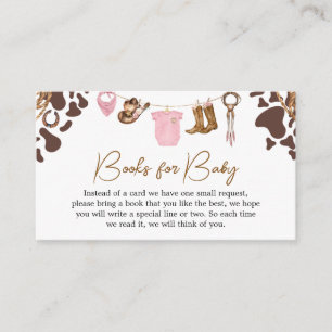 Kleine Cowgirl Baby Shower Books für Baby Begleitkarte
